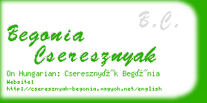 begonia cseresznyak business card
